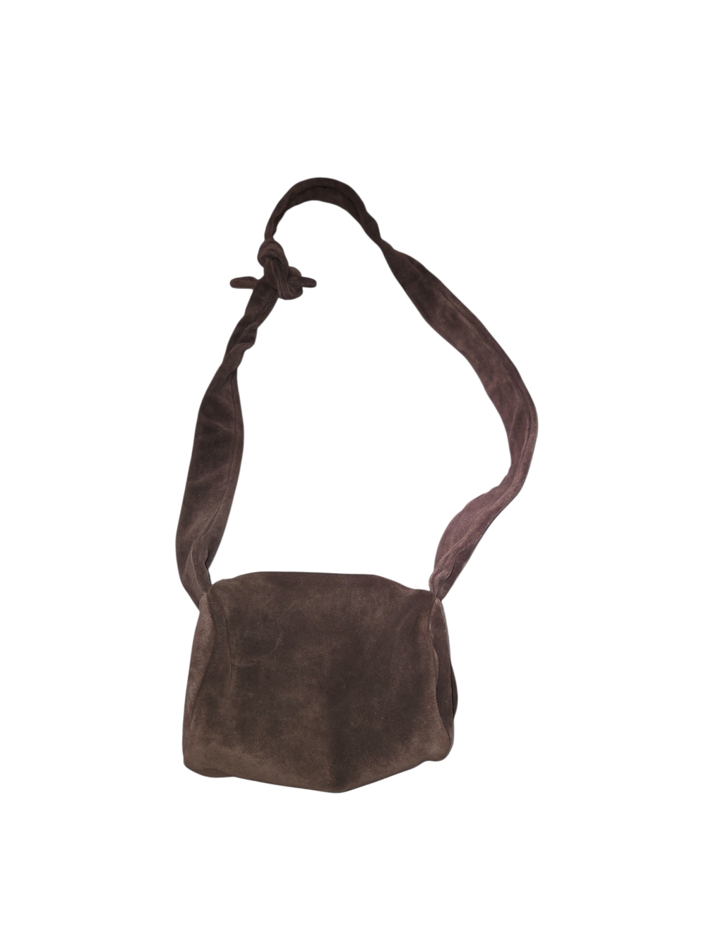 Henri Bendel Brown Suede Mini Knot-Handle Shoulder Bag - Picture 2 of 11